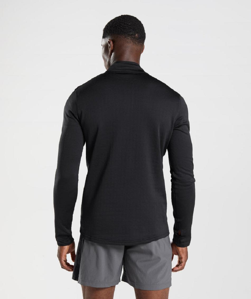 Gymshark Sport 1/4 Zip Muške Accessories Crne | HR 2756EBC